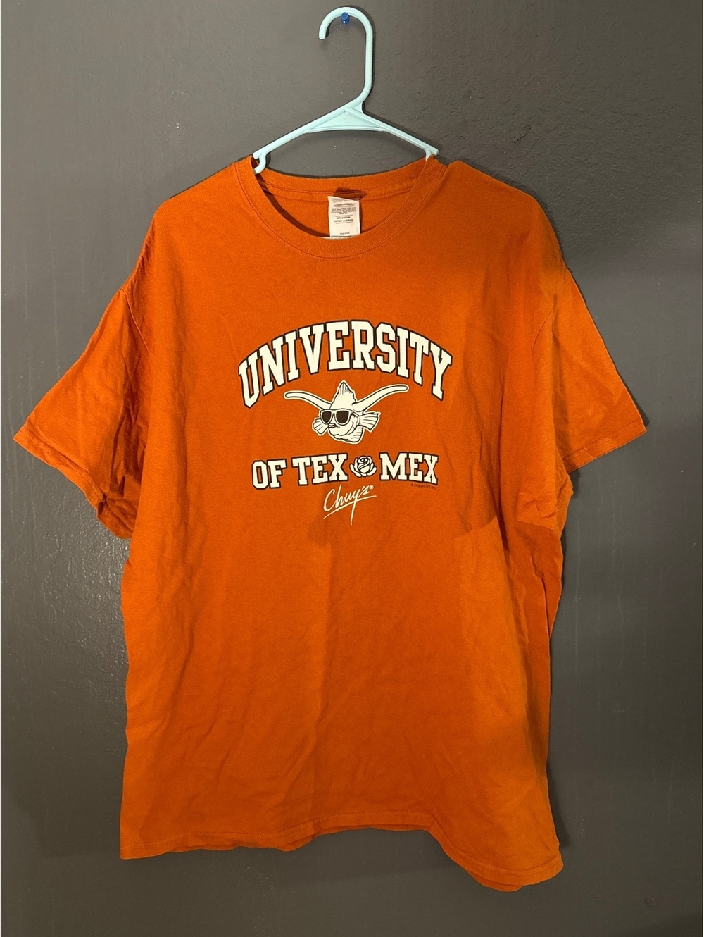 University of Tex Mex Chuy's Orange Graphic T-Shirt XL